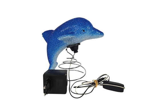 Dolphin lamp - table lamp - rubber - metal - 90's