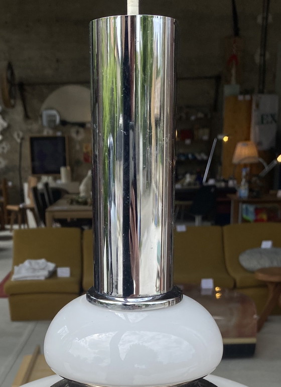 Image 1 of Mazzega DLG Ophanging Opaalglas en Onyx 1971