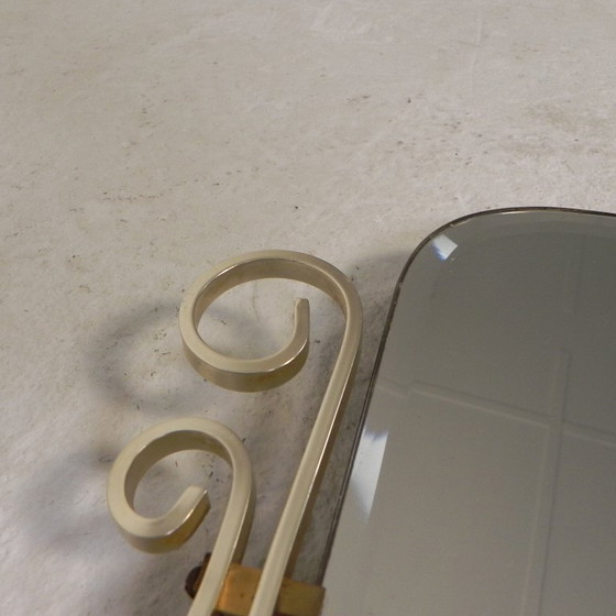 Image 1 of Vintage geslepen spiegel in aluminium frame, jaren 50