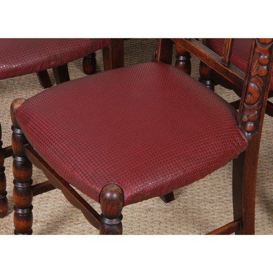 Image 1 of Set van 6 art-deco stoelen, Frans werk uit de jaren 30.