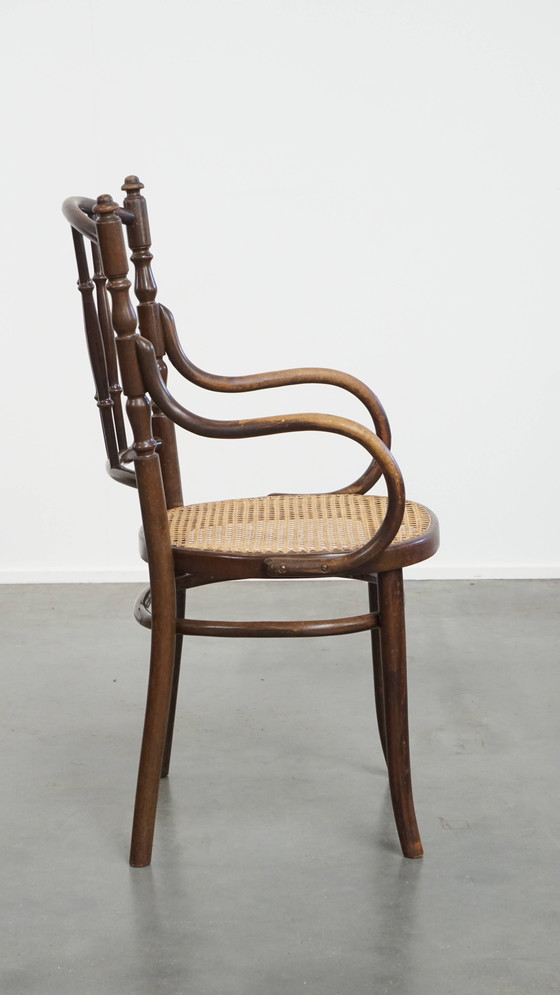 Image 1 of Originele Vintage Thonet Bistro Design Stoel Met Armleuningen
