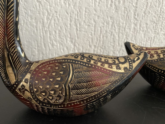 Image 1 of 2 Swans Brass Handmade