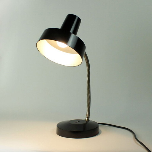 Vintage black bakelite and metal table lamp by Elektrosvit, Czechoslovakia 1970