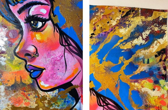Image 1 of YOUTHONE - Golden pulse of the city - Artist canvas