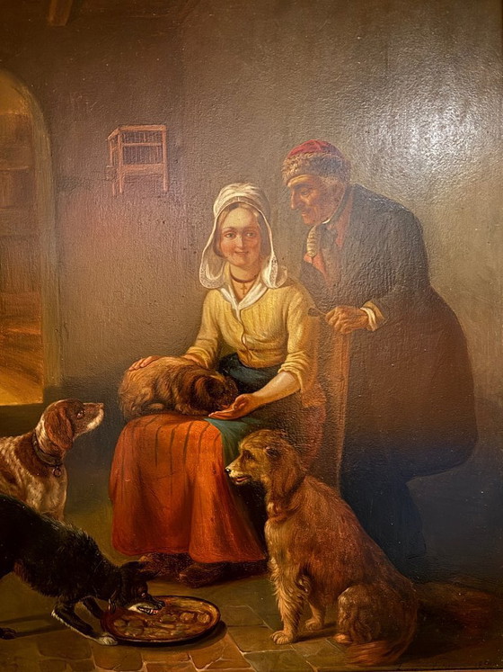 Image 1 of Zacharia Noterman (1823 - 1890) - dipinto ad olio del XIX secolo