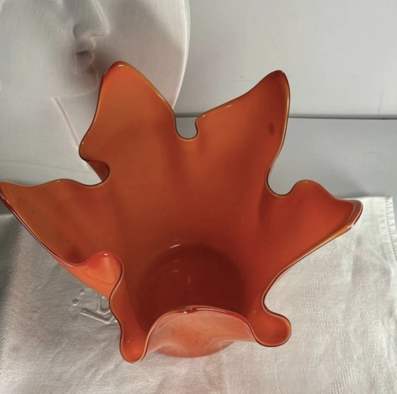 Image 1 of Murano Orange Large Handkerchief Vase