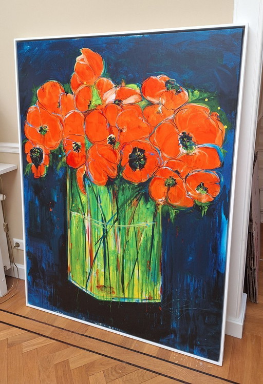 grand tableau avec des coquelicots