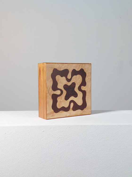 Image 1 of Handmade vintage wooden box with inlays