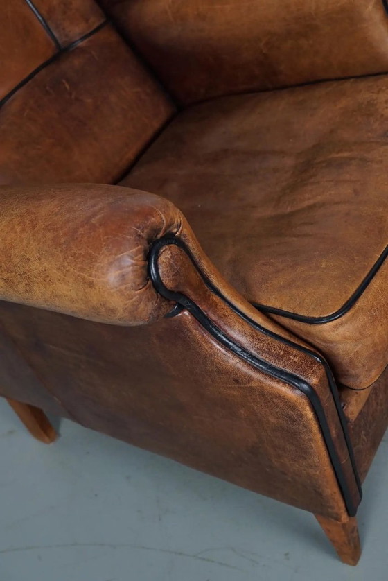Image 1 of Vintage Nederlandse cognackleurige leren clubfauteuil