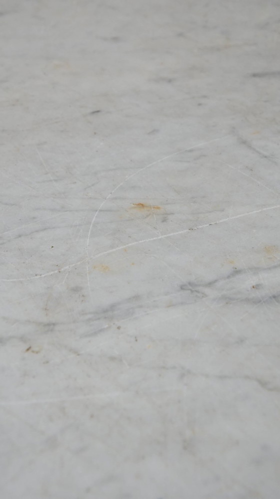 Image 1 of Antico bancone/comò verde della fine del XIX/inizio del XX secolo con piano in marmo