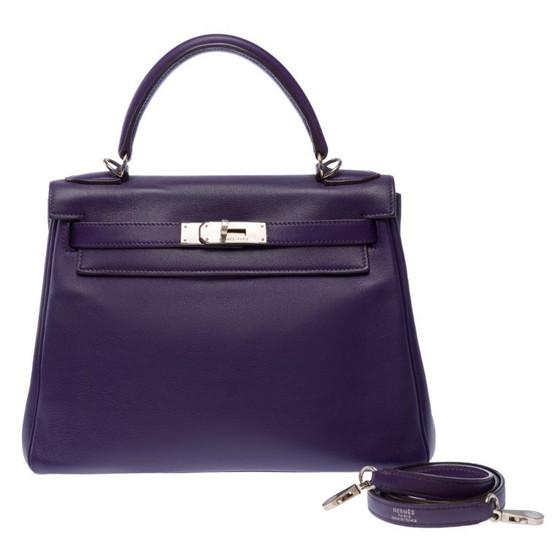 Image 1 of HERMES Kelly 28 in Purple Leather
