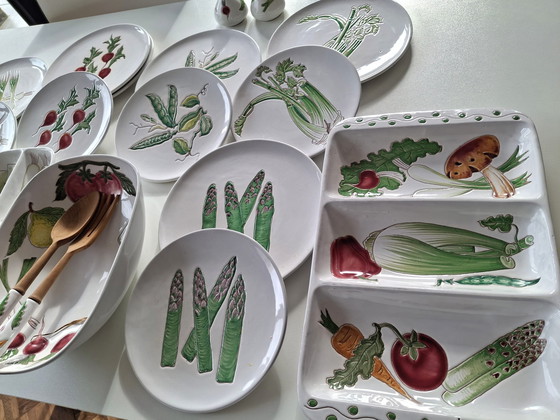 Image 1 of Vintage crockery vegetables. Hand painted in Italy
