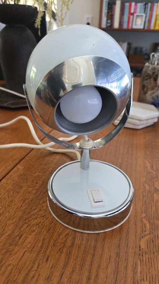 Vintage weiße Space Age Eyeball Lampe