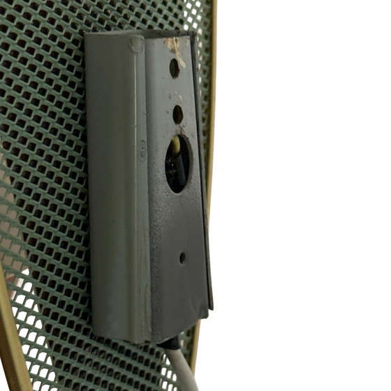 Image 1 of Atomic Age / Mid Century Modern - Lampada da comodino / da parete / applique - Ottone e rete