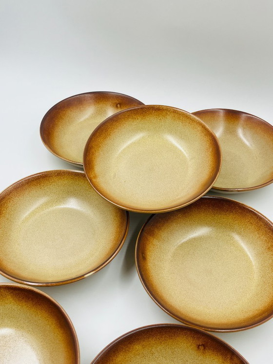 Lot of 7 Flamed Stoneware Deep Plates 1970 – Crockery, Ceramic (photo 5 of 8)