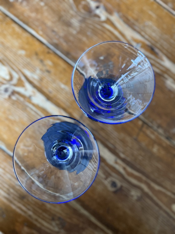 Image 1 of Set di 2 bicchieri da martini vintage Memphis Libbey degli anni '80.