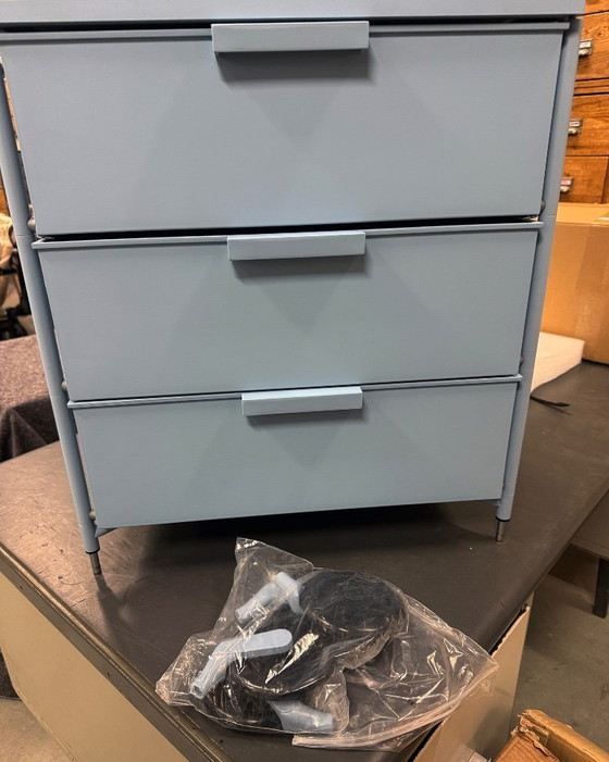 Image 1 of Kartell Mobil Mat with 3 drawers and 4 wheels, color blue, Citterio