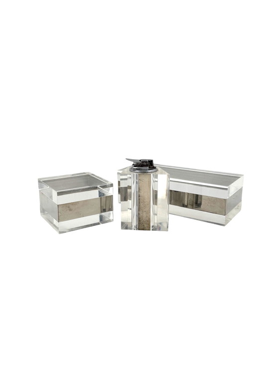 Image 1 of Set da fumo Hollywood Regency Lucite, Guzzini Italia 1970