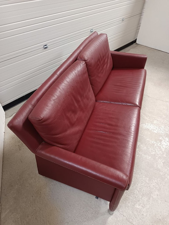 Image 1 of Set di divani Leolux Paian 2 posti 3 posti Senso Granata Pelle