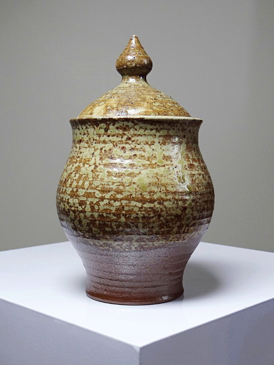 Image 1 of Rustic chic 50s-60s glazed stoneware box