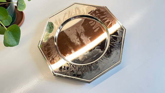 Image 1 of Set van 6 vintage zilveren metalen borden