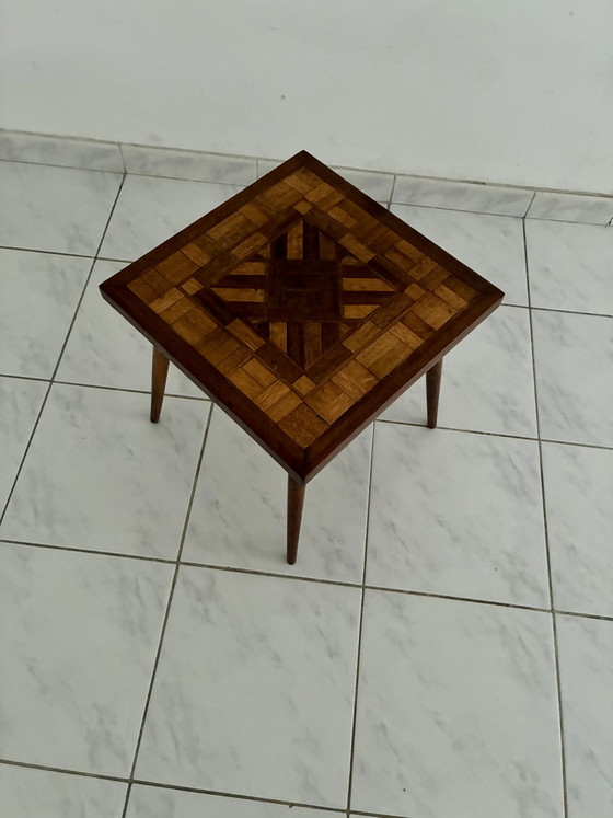 Vintage Bijzettafel Met Hout Inleg – Wood (photo 7 of 9)