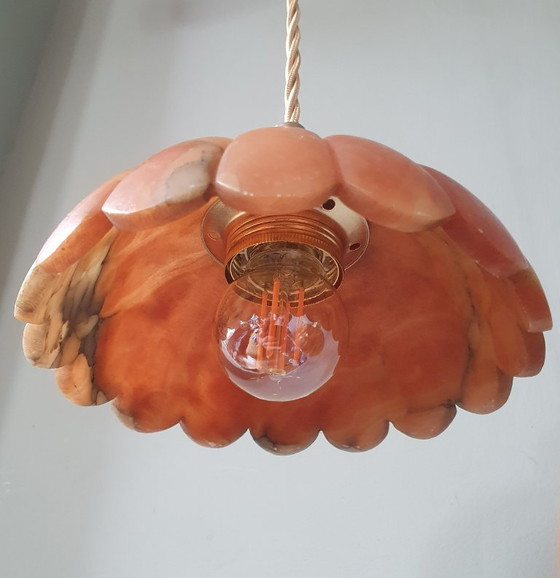 Set de Suspensions Vintage en Marbre Marron, Rouge, Ambre – Marble, Metal (photo 15 of 23)