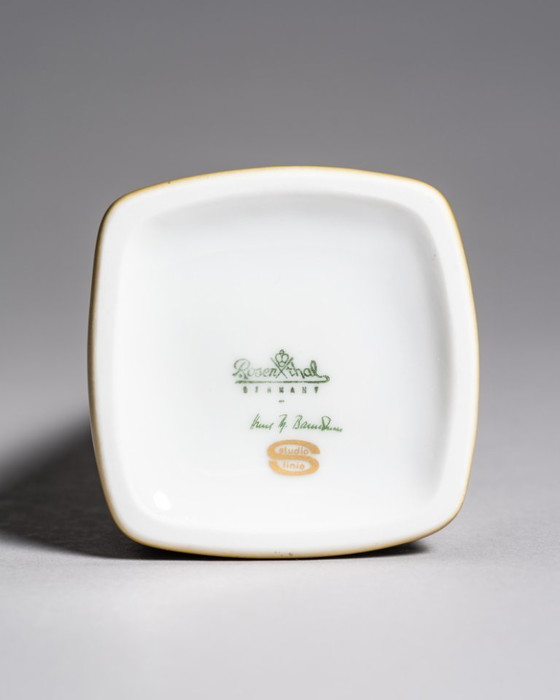 Image 1 of Rare Rosenthal Studio-Line Mustard Graphic Design by Theo Baumann Vase Trio MCM