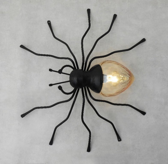 Image 1 of Mid-Century Murano Glass Spider Wall Lamp Sconce c1950s Italy