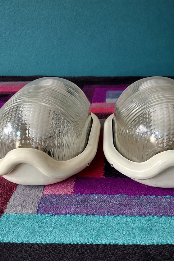 Image 1 of Exceptional Set of 3 "Noce" Lamps by Achille Castiglioni for Flos – An Industrial Design Statement – 1972