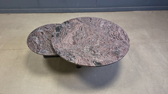 Image 1 of Two tier marble pivoting top coffee table by roche Bobois, 1980s