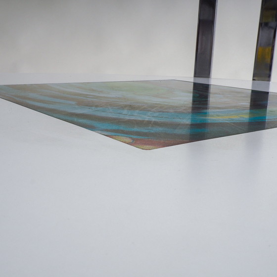 Image 1 of Tavolino rotondo in vetro e cromo dell'era spaziale