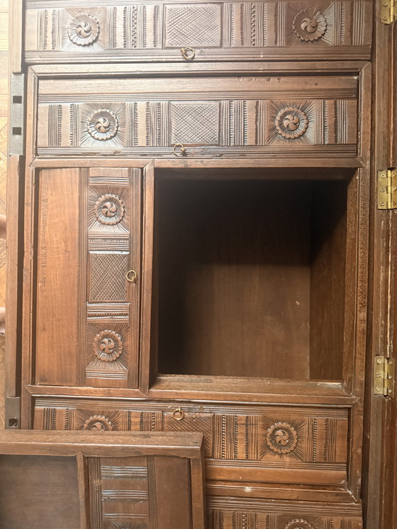 Cofre de viaje antiguo angloindio de teca / Cofre Mandalay (ca. 1880) – Armarios de almacenamiento, Wood (photo 7 of 10)