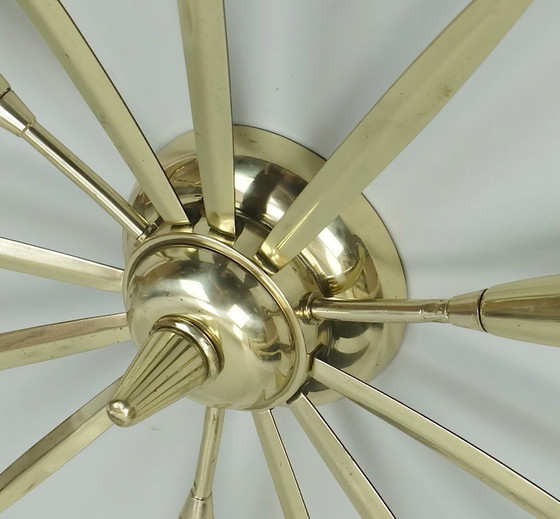 Image 1 of 50's mid century sputnik 3-light laiton CEILING FIXTURE
