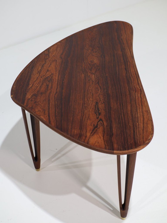 Organic Coffee table BC Møbler triangle rosewood Danish 1960s (photo 9 of 13)