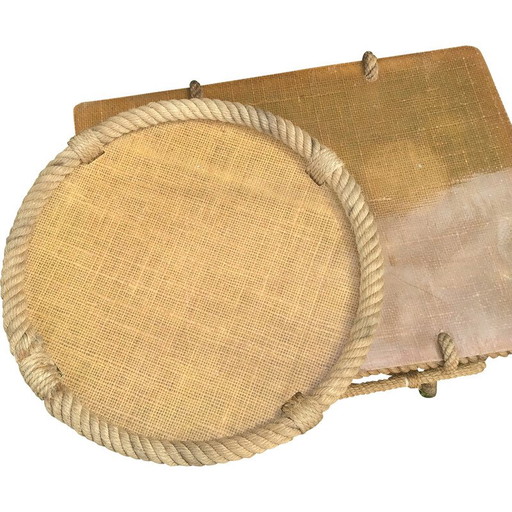 Plateau vintage en corde par Audoux-Minet