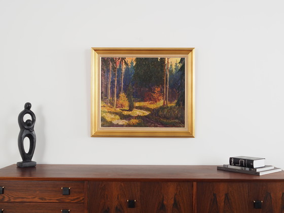 Image 1 of Tableau "La forêt d'automne", design scandinave, années 1960