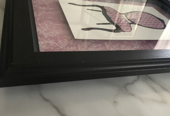 Image 1 of Decorative frame Fauteuil on Toile de Jouy