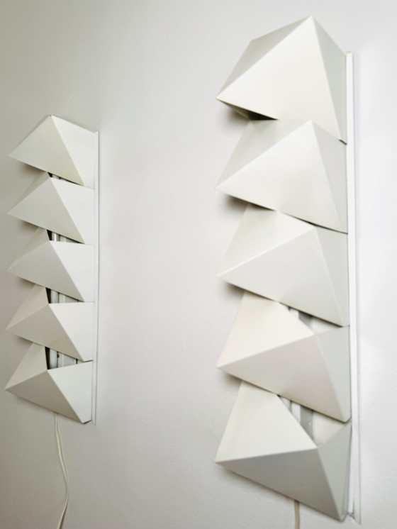 Image 1 of ZIG-ZAG GEOMETRIC WALL LAMPS BY DIJKSTRA LIGHTING, NETHERLANDS, 1960