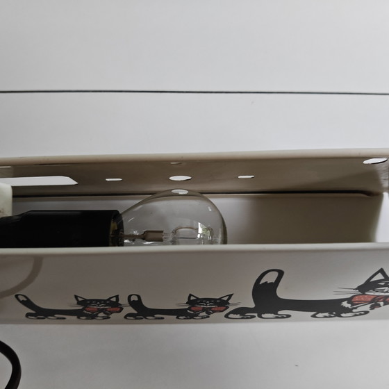 Image 1 of Lampada da parete vintage a forma di gatto – Lampada da parete giocosa con gattino – Illuminazione decorativa anni '80