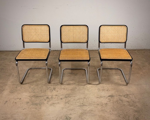 Chaise cantilever S32 V de Marcel Breuer pour Thonet, lot de 3
