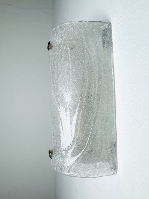 Murano Ice wandlampen van mat glas, vervaardigd door Kalmar Franken, Oostenrijk, circa jaren 1960. – Metal (photo 2 of 8)