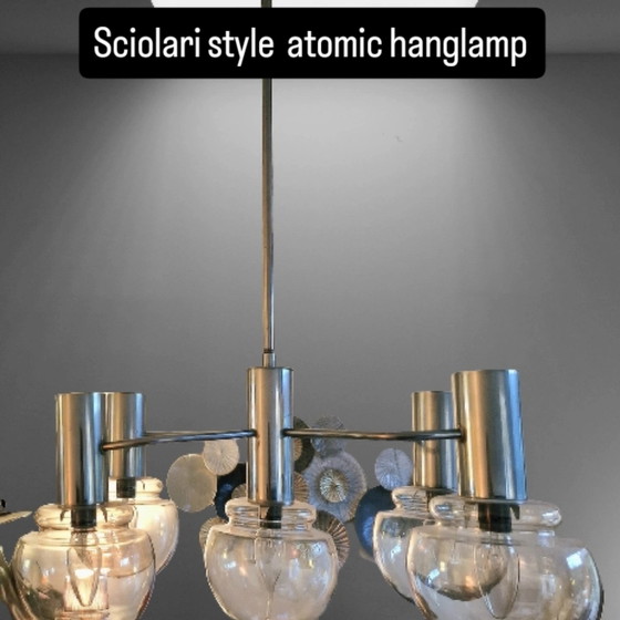 Lampada a sospensione vintage Gaetano Sciolari Space Age Era – Lampade a sospensione, Glass, Metal (photo 3 of 5)