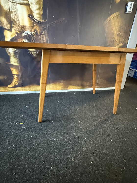Image 1 of Vintage 1960s extendable teak veneer dining table