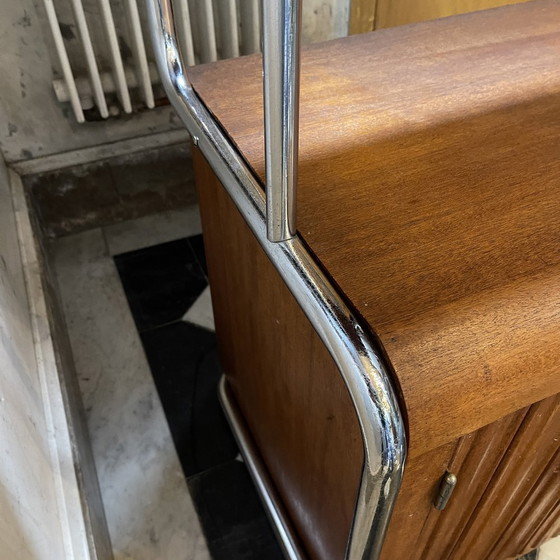 Modernistisch Art Deco Bauhaus Dressoir van Buisstaal & Hout, 1930 – Glass (photo 9 of 16)