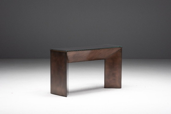 Image 1 of Consoletafel van gepatineerd brons van Belgochrom, België, jaren 70