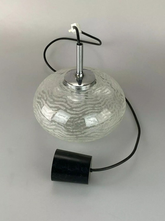Image 1 of 70s hanging lamp ceiling lamp lamp luminaire space age glass Hustadt Leuchten