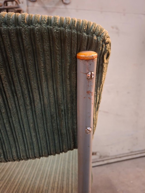 Image 1 of Chaise vintage à structure tubulaire Gebroeders de Wit 1950, tissu côtelé