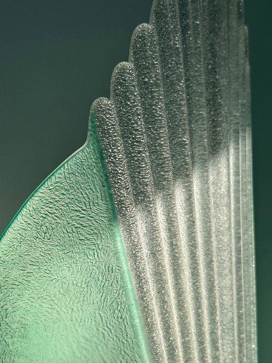 Image 1 of Lot de 2 lampes de table vintage en verre de Murano, style Néfertiti, laiton et métal, style post-moderne, années 80 et 1980, It