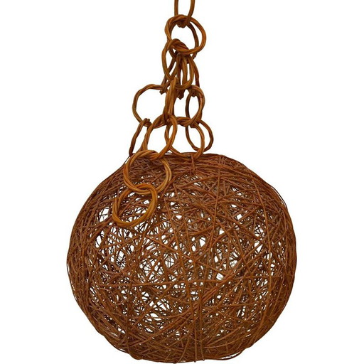 Vintage rotan bol hanglamp